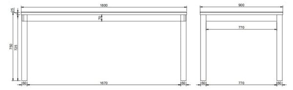 Jídelní stůl s keramickou deskou 90x180 cm Southampton – Actona