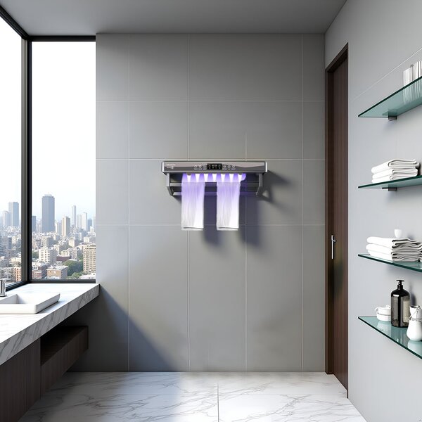 Sušák ručníků s UV sterilizátorem ElectricSun PREMIUM Grey, 450 W, do koupelny nebo kuchyně, nástěnný, 60 cm