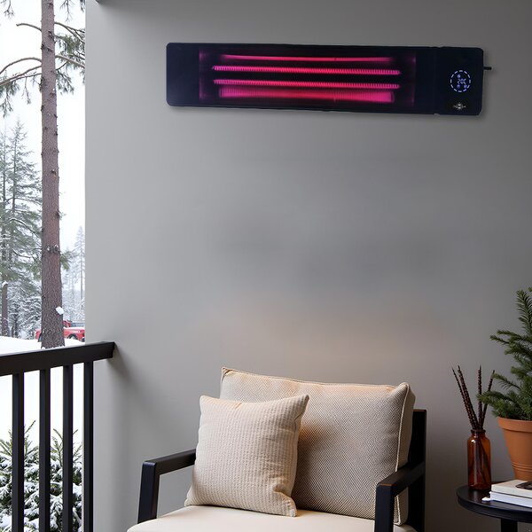 Elektrický infrazářič 4500W/2250W ElectricSun černý, infračervený ohřívač pro vnitřní venkovní, ts dálkovým ovládáním a termostatem, funkce APP Tuya