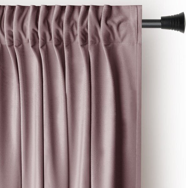 Světle hnědý sametový dimout závěs 140x245 cm Pleat – Restilo