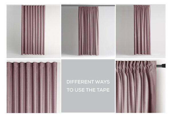 Světle hnědý sametový dimout závěs 140x245 cm Pleat – Restilo