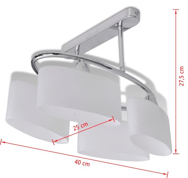 Stropní svítidlo s oválnými skleněnými stínítky, na 4 žárovky E14 240988