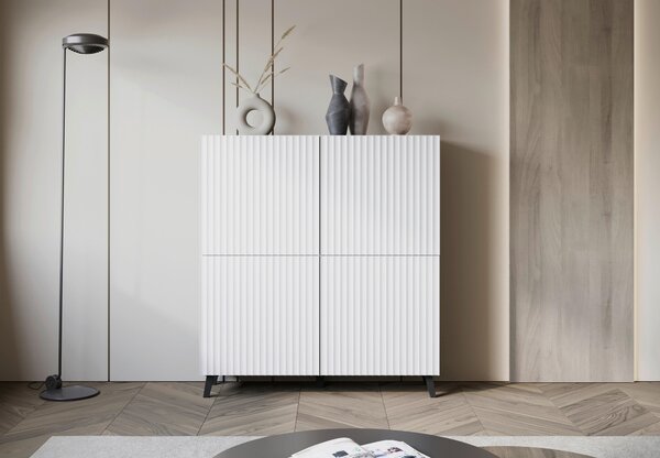 VYSOKÁ KOMODA, bílá, 120/132/39 cm Livetastic - Online Only komody, Online Only