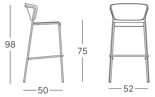 Scab Design designové jídelní žídle Lisa Barstool Technopolymer (výška 75 cm)