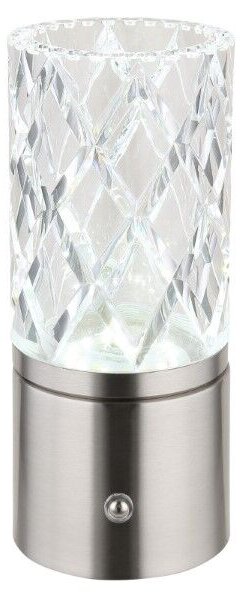 GLOBO 21010N LUNKI dotyková stolní lampička V190mm LED 2,5W/185lm 2700+6500+4000K matný nikl, průhledná, včetně baterie CR18650 1800mAh 3,7V, USB-A 2.0 - USB-C