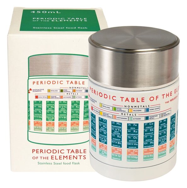 Krémová/ve stříbrné barvě termoska na jídlo/dětská 450 ml Periodic Table – Rex London