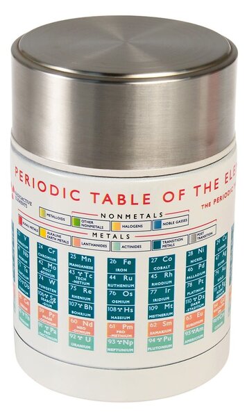 Krémová/ve stříbrné barvě termoska na jídlo/dětská 450 ml Periodic Table – Rex London