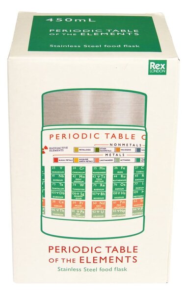 Krémová/ve stříbrné barvě termoska na jídlo/dětská 450 ml Periodic Table – Rex London