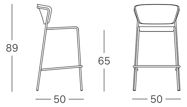 Scab Design designové barové židle Lisa Barstool Wood (výška 65 cm)