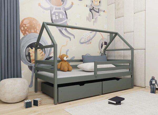 Legno Dětská postel ve tvaru domku Arnie grafit Rozměr (cm): 80x160