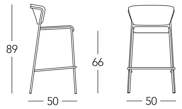Scab Design designové barové židle Lisa Barstool (výška 65 cm)