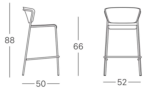 Scab Design designové jídelní žídle Lisa Barstool Technopolymer (výška 65 cm)