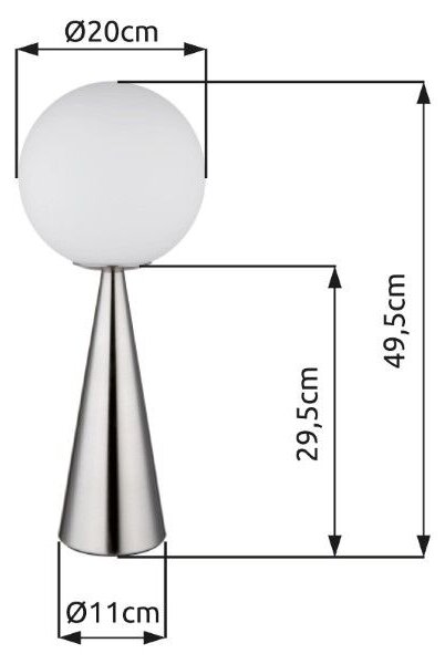 GLOBO 21031N PINPAL stolní lampička V495mm 1xE27 matný nikl, bílá