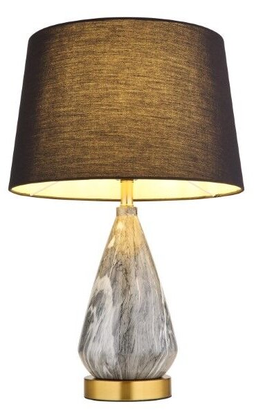GLOBO 24147B KISA stolní lampa V540mm 1xE27 mosazná, imitace mramoru, černá