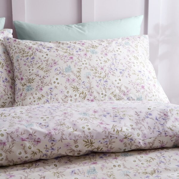 Bavlněné povlečení na dvoulůžko v levandulové a béžové barvě 200x200 cm Ditsy Floral – Bianca