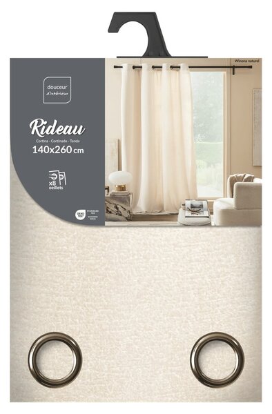 Krémový závěs z materiálu bouclé 140x260 cm Winona – douceur d'intérieur
