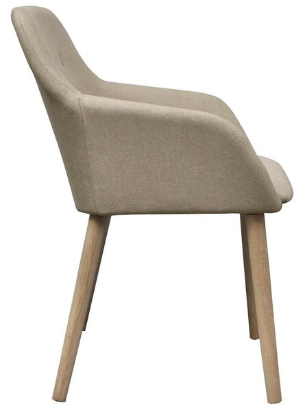Jídelní židle 2 ks béžové textil a masivní dubové dřevo 241155