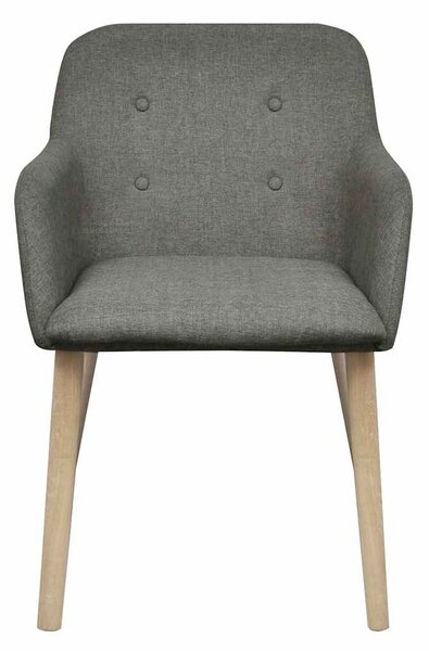 Jídelní židle 2 ks světle šedé textil a masivní dubové dřevo 241156