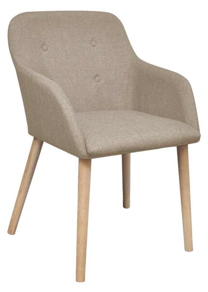Jídelní židle 2 ks béžové textil a masivní dubové dřevo 241155