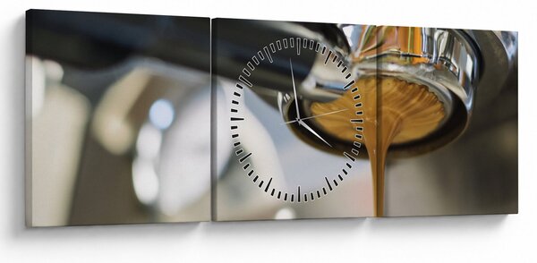 Obraz - espresso (s hodinami) (90x30 cm)
