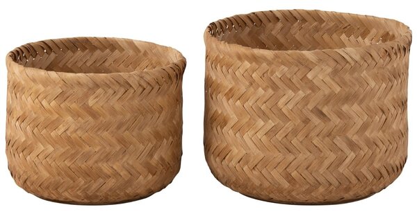 Set dvou úložných košů z přírodního vlákna J-Line Raphail 39/34 cm