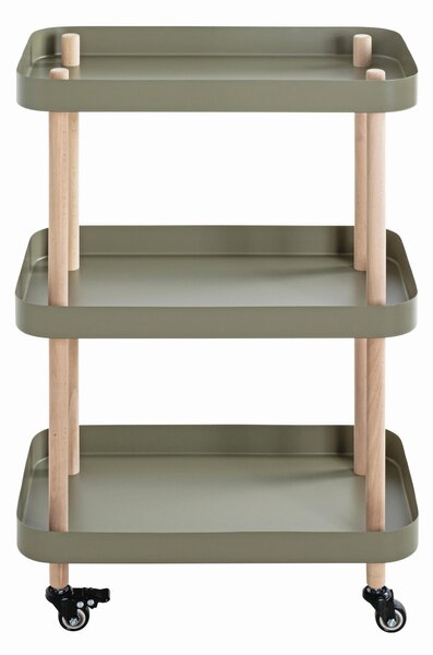 SERVÍROVACÍ VOZÍK, zelená, přírodní barvy, barvy buku, 50/30/76 cm - Barové vozíky, Online Only