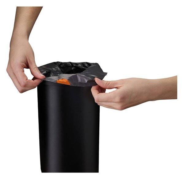 Matně černý nášlapný ocelový odpadkový koš 5 l EasyStore Luxe – Joseph Joseph