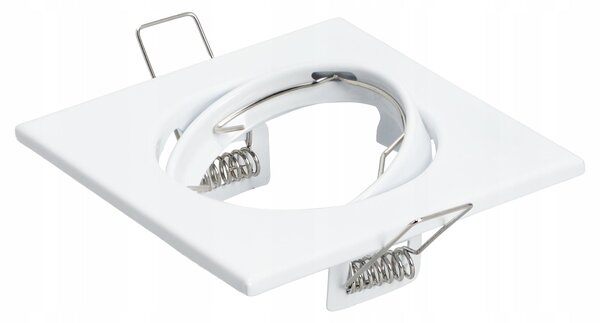 Bílé čtvercové zápustné stropní svítidlo, patice GU10, 82 × 82 mm