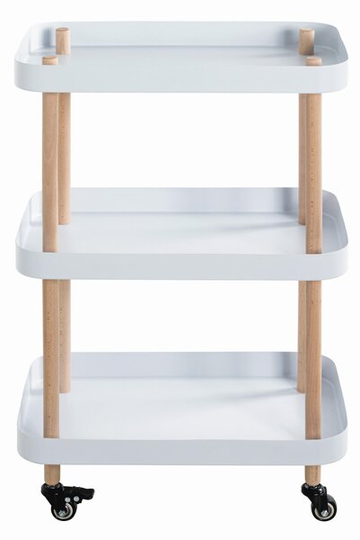 SERVÍROVACÍ VOZÍK, přírodní barvy, bílá, barvy buku, 50/30/76 cm - Barové vozíky, Online Only
