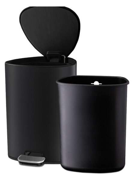 Matně černý nášlapný ocelový odpadkový koš 5 l EasyStore Luxe – Joseph Joseph