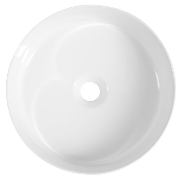 Sapho Sapho, INFINITY ROUND keramické umyvadlo na desku, průměr 36x12 cm, bílá, 10NF65036