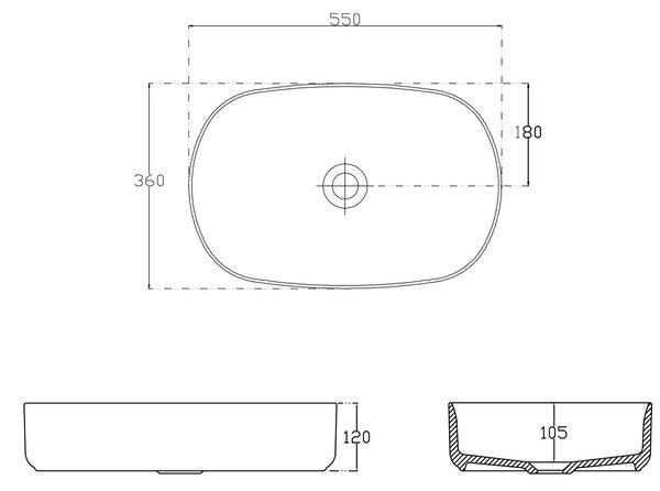 Sapho, INFINITY OVAL keramické umyvadlo na desku, 55x36 cm, matná zelena Petrol, 10NF65055-2P