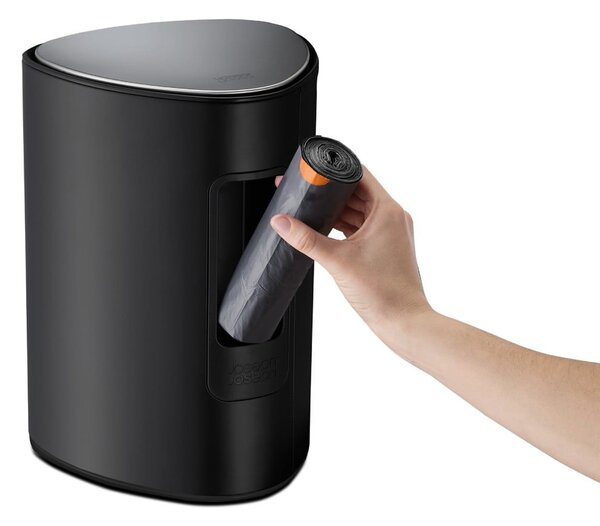 Matně černý nášlapný ocelový odpadkový koš 5 l EasyStore Luxe – Joseph Joseph