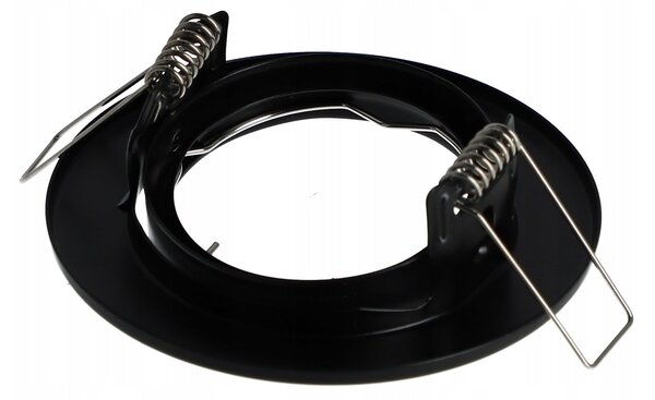 Černé kulaté zápustné stropní svítidlo GU10, nastavitelné, Ø 88 mm