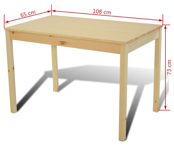 Dřevěný jídelní stůl se 4 židlemi v přírodním odstínu 241220