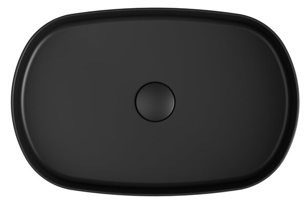 Sapho Sapho, INFINITY OVAL keramické umyvadlo na desku, 55x36 cm, matná černá, 10NF65055-2N