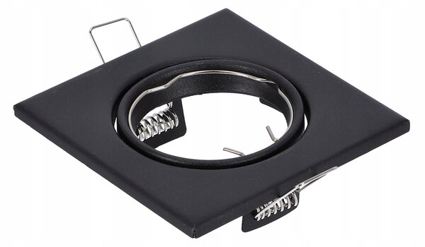 Černé čtvercové zápustné stropní svítidlo, nastavitelné, patice GU10, 82 × 82 mm