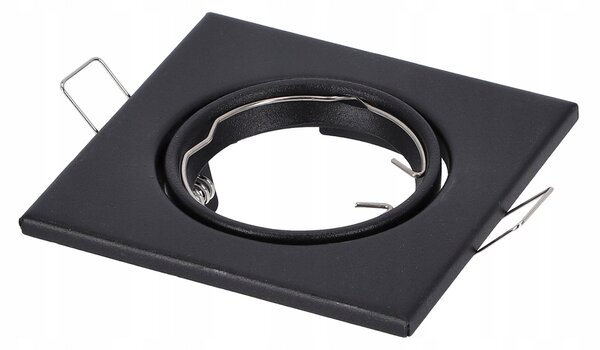 Černé čtvercové zápustné stropní svítidlo, nastavitelné, patice GU10, 82 × 82 mm
