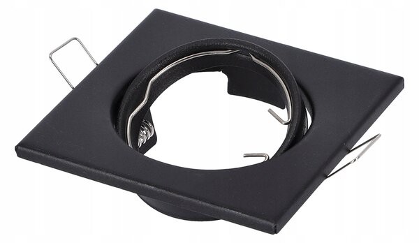 Černé čtvercové zápustné stropní svítidlo, nastavitelné, patice GU10, 82 × 82 mm