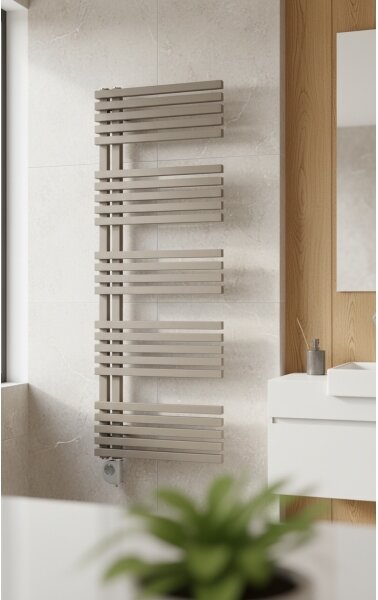 Vertaduro - Koupelnový radiátor s termostatem MICHELLE 600W 129x50 cm taupe