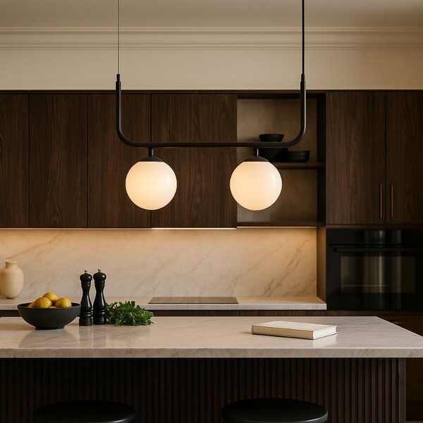 Nordic Design Černé kovové závěsné světlo Cattus 2