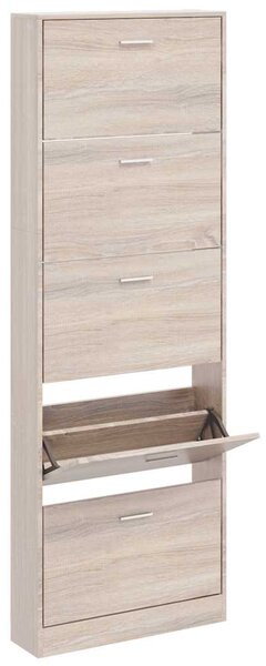 Dřevěný botník s 5 přihrádkami vzhled dubu 241241