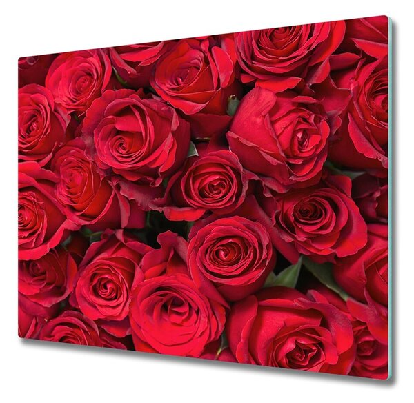 Skleněná krájecí deska Červené růže 60x52 cm