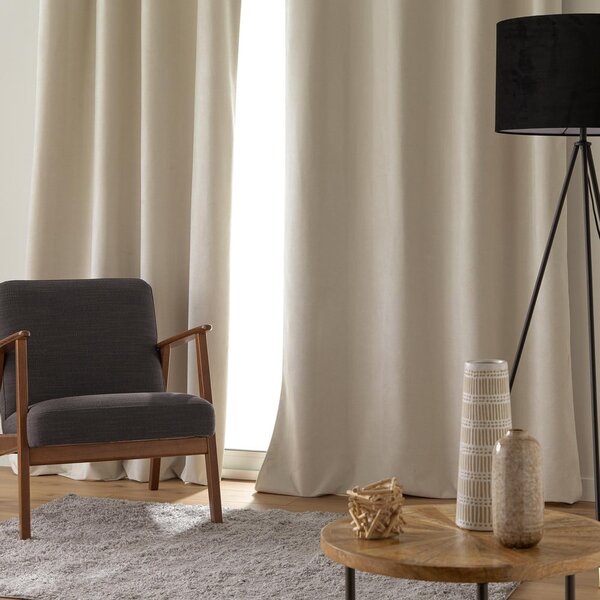 Béžový sametový závěs 140x260 cm Olympe – douceur d'intérieur