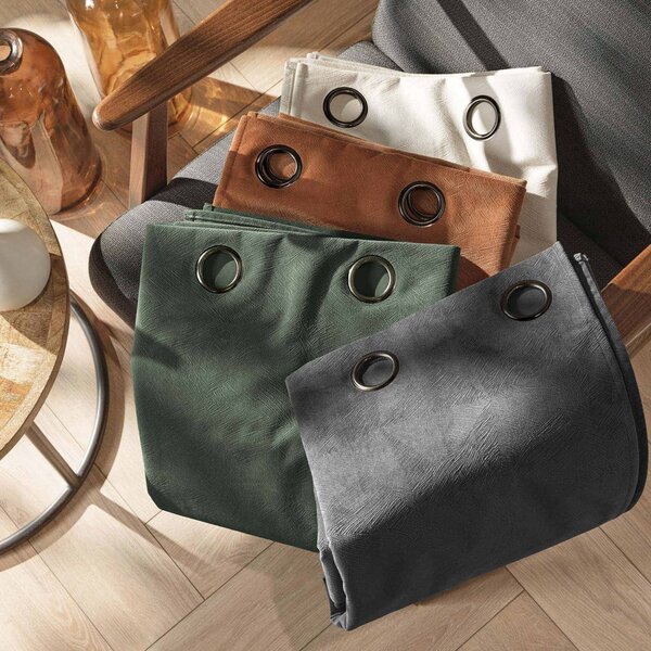 Khaki sametový závěs 140x260 cm Olympe – douceur d'intérieur