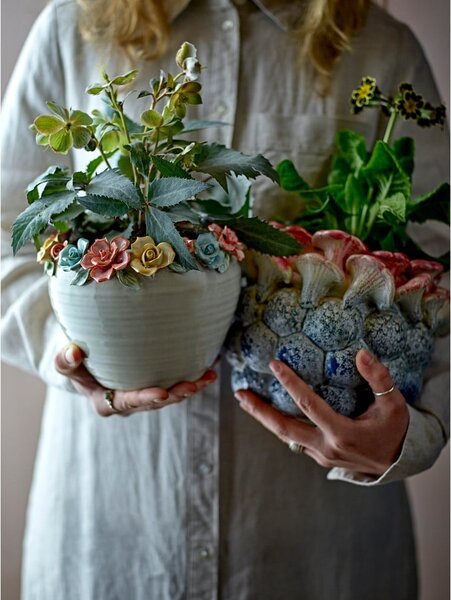 Kameninový ručně malovaný obal na květináč ø 19,5 cm Eanna – Bloomingville