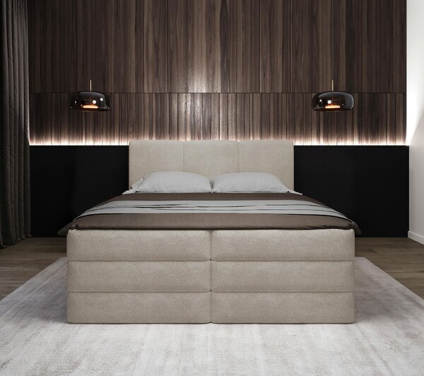 POSTEL BOXSPRING, 180/200 cm, krémová MID.YOU - Postele s úložným prostorem, Online Only