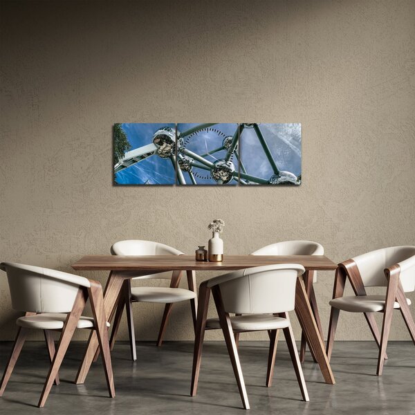Obraz - atomium v Bruselu (s hodinami) (90x30 cm)
