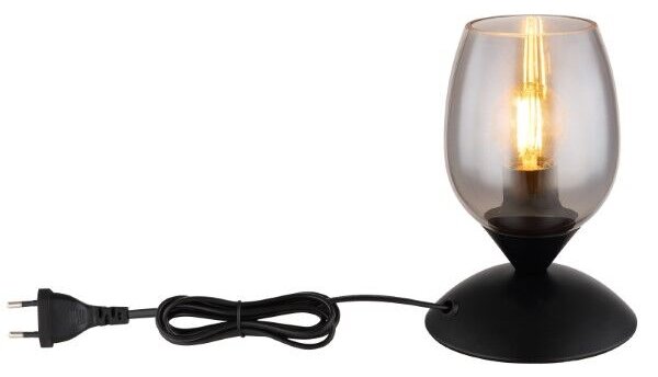 GLOBO 24007S KUWAITA dotyková stolní lampička V180mm 1xE14 černá, kouřová ON/OFF