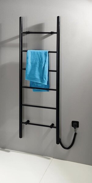 Sapho Sapho, KARBO Elektrický sušák ručníků, kulatý, 400x1120 mm, 87 W, černá, KB904